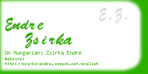 endre zsirka business card